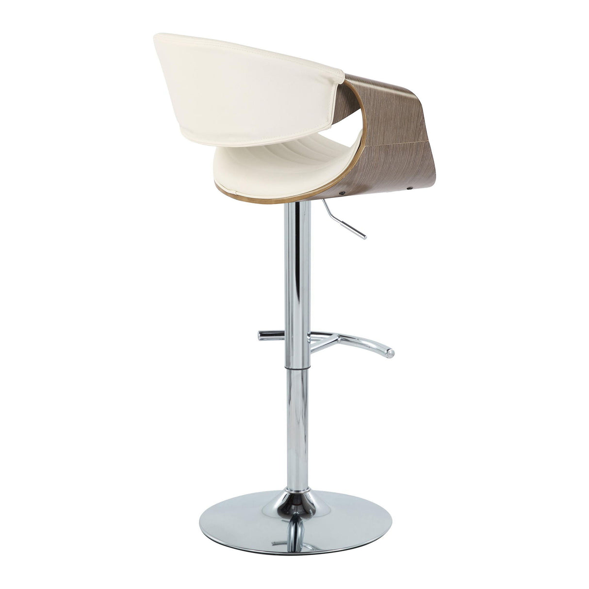 Symphony - Mid Century Modern Adjustable Barstool With Swivel & Rounded T Footrest (Set of 2) by Couch.com