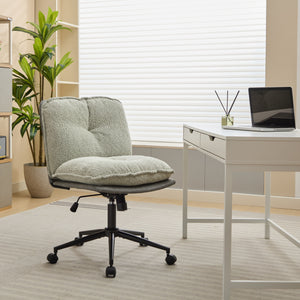 Oversize Seat Cirss Cross Chair With Wheels, Elegant Design Computer Chair, Adjustable Height 360 Degree Rolling Swivel Home Office Chair For Small Space, Dressing Room, Living Room by Couch.com