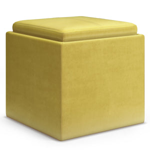 Rockwood - Upholstered Cube Storage Ottoman With Tray by Couch.com