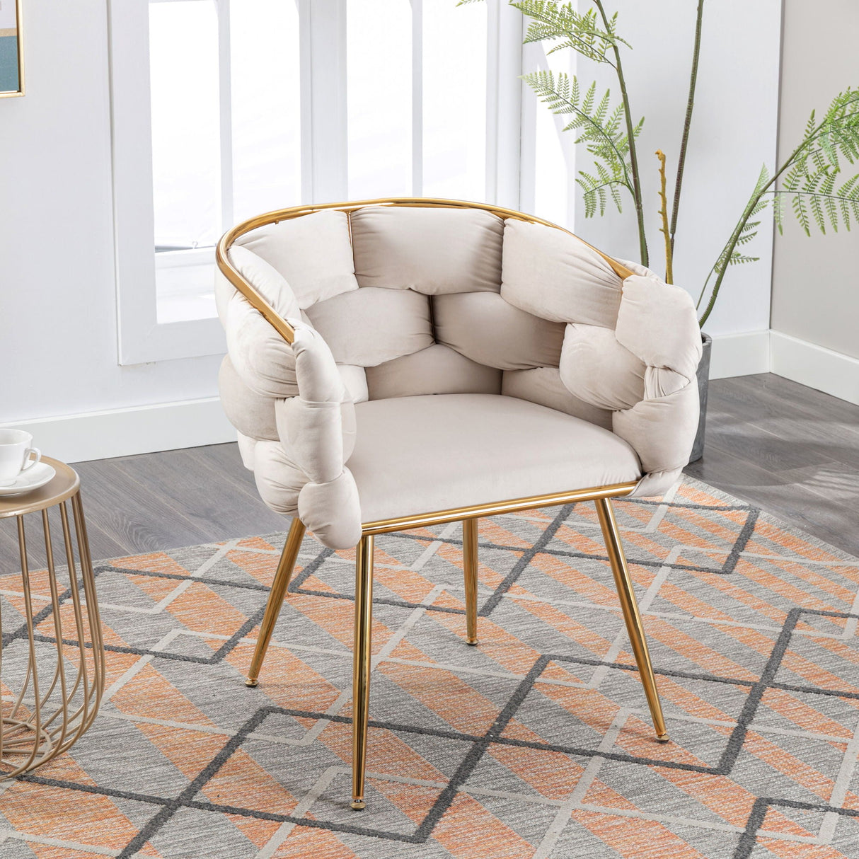 Luxury Modern Simple Leisure Velvet Single Sofa Chair Bedroom Lazy Person Household Dresser Stool Manicure Table Back Chair by Couch.com