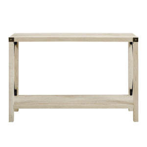 Farmhouse Metal X Table With Lower Shelf by Couch.com