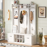 5 In 1 Entryway Bench With Coat Rack, 7 Sturdy Hooks, 2 Spacious Drawers And Adjustable Shelves by Couch.com