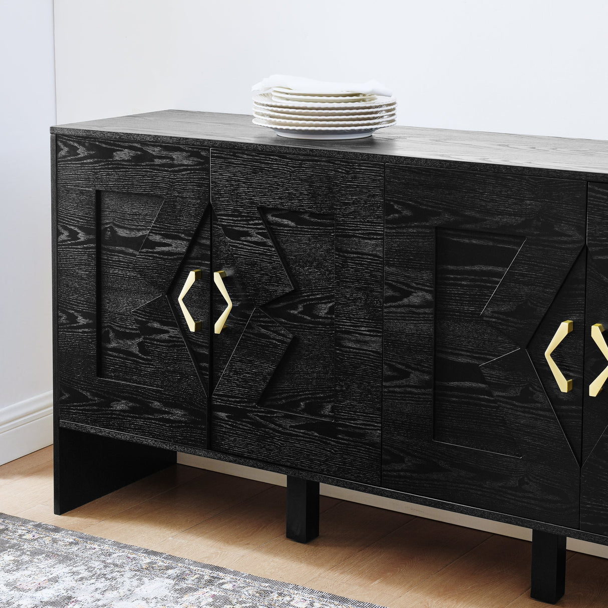 60" Mid Century Modern Sideboard Buffet Cabinet with Storage