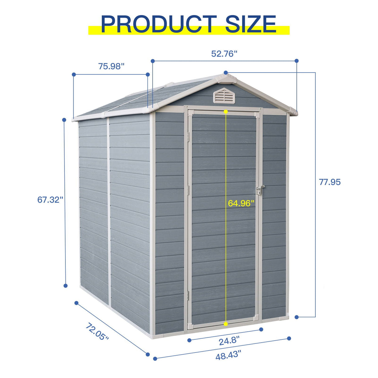 4X6Ft Resin Outdoor Storage Shed Kit-Perfect To Store Patio Furniture - Gray by Couch.com