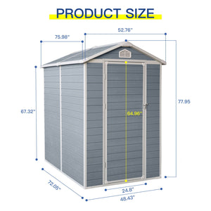 4X6Ft Resin Outdoor Storage Shed Kit-Perfect To Store Patio Furniture - Gray by Couch.com
