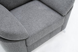 Villanelle - Linen Chair With Chrome Finish Legs - Light Gray by Couch.com