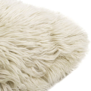 Astrid - Square New Zealand Sheepskin Accent Throw Pillow Cover With Feather Insert - Taupe / Natural by Couch.com