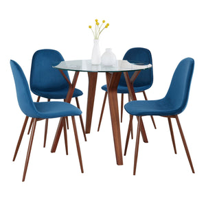 Folia - 5 Piece Round Pebble Mid Century Modern Dining Set by Couch.com