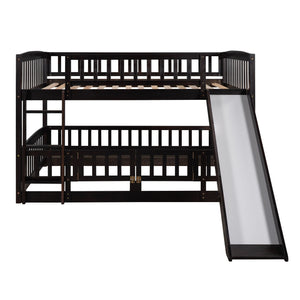 Low Bunk Bed With Slide, Fence And Ladder by Couch.com