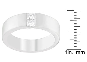 Men's 14K White Gold 1/4 ct.TDW Diamond Channel Band Ring (G-H, VS1-VS2)