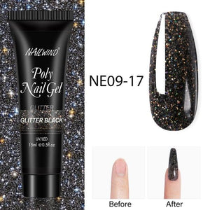 Diamond Gel Nail Polish Poly 15ml Semi Permanent UV Manicure Reflective Sparkling Luxury Shine Design For Women and Girls