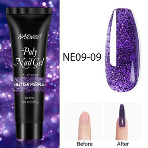 Diamond Gel Nail Polish Poly 15ml Semi Permanent UV Manicure Reflective Sparkling Luxury Shine Design For Women and Girls