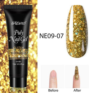 Diamond Gel Nail Polish Poly 15ml Semi Permanent UV Manicure Reflective Sparkling Luxury Shine Design For Women and Girls