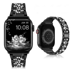 Diamond Rhinestone Stainless Steel Metal Wristband Strap