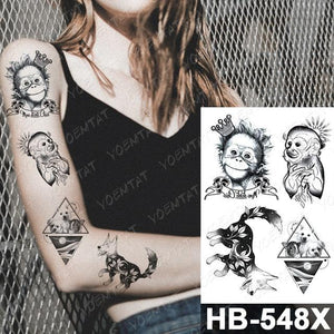 Different Stylish Waterproof Temporary Tattoo Sticker Heart Knife Angel Makeup Tattoos For Women Men