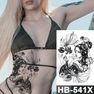 Different Stylish Waterproof Temporary Tattoo Sticker Heart Knife Angel Makeup Tattoos For Women Men