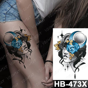 Different Stylish Waterproof Temporary Tattoo Sticker Heart Knife Angel Makeup Tattoos For Women Men
