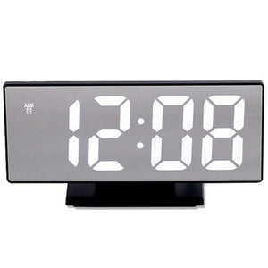 Digital Alarm Clock LED Digital Display Dual Alarm with USB Charger Port 0-100 Dimmer for Seniors Simple Bedside Big Number Alarm Clocks for Bedrooms LED Mirror Electronic Alarm Clocks Large LCD Display Digital Table Clock with Calendar Temperature