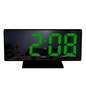 Digital Alarm Clock LED Digital Display Dual Alarm with USB Charger Port 0-100 Dimmer for Seniors Simple Bedside Big Number Alarm Clocks for Bedrooms LED Mirror Electronic Alarm Clocks Large LCD Display Digital Table Clock with Calendar Temperature