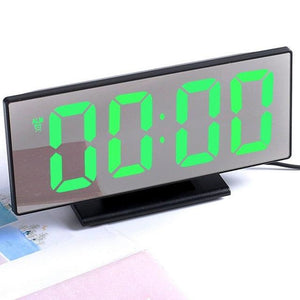 Digital Alarm Clock LED Digital Display Dual Alarm with USB Charger Port 0-100 Dimmer for Seniors Simple Bedside Big Number Alarm Clocks for Bedrooms LED Mirror Electronic Alarm Clocks Large LCD Display Digital Table Clock with Calendar Temperature