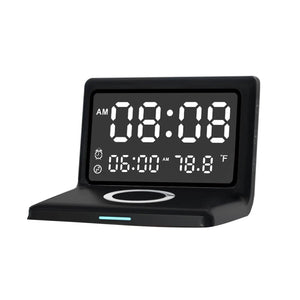 Digital Mirror Clock Wireless Charging Alarm Clock