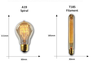 Dimmable Light Bulb Retro Vintage Edison Bulb Incandescent Ampoule Bulbs Vintage Edison Lamp Retro Light Vintage Bulbs Modern Style Square Spiral Filament Incandescent Light