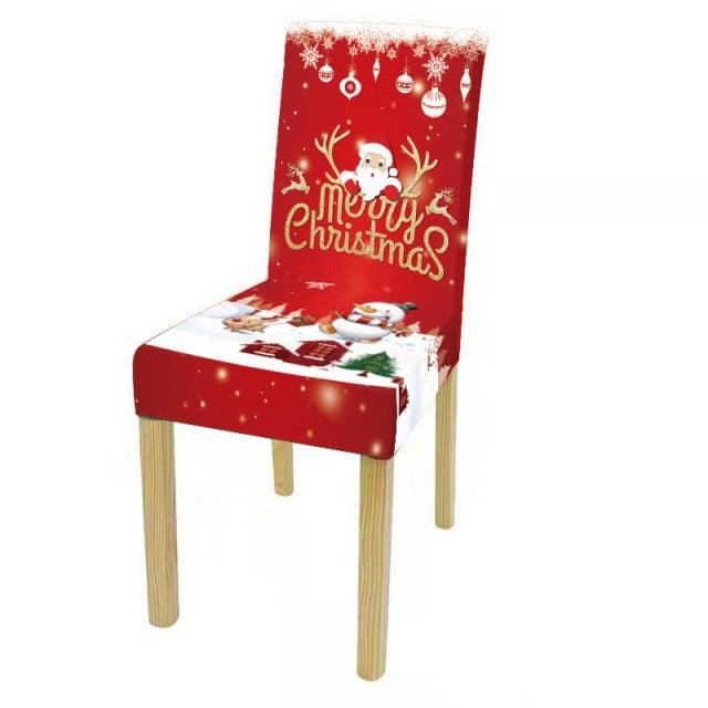 Dining Room Chair Protector Slipcovers Popular New Holiday Universal Size Christmas Printing Chair Cover Stretch Washable Detachable Seat Covers For Hotel Banquet Home Christmas Party