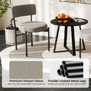 Dining Chair Set of 2 with Curved Backrest and Padded Seat-Gray