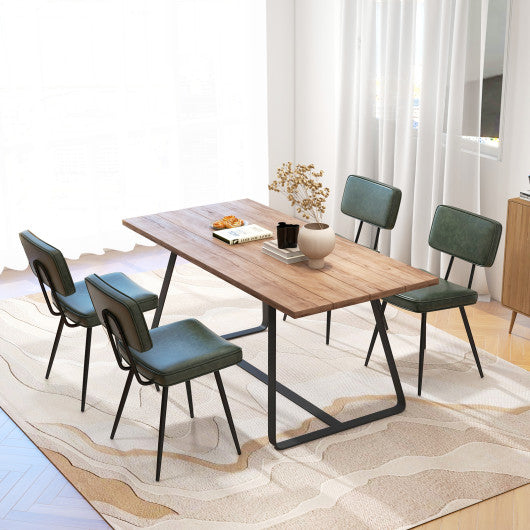 Dining Chair Set of 2 with Padded Backrest and Seat-Dark Green