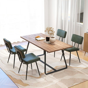 Dining Chair Set of 2 with Padded Backrest and Seat-Dark Green