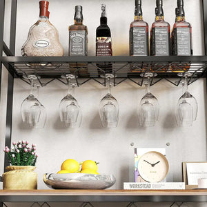 Tall Wine Holder Stand With Wine Glass Holder