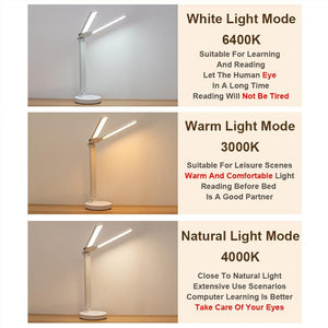 Double Lamp Cap Led Foldable Reading Lamp For Children's Mobile Phone Bracket Desk Study Light Free Shipping Bedroom Table Lamps Decorative Table Lamp Cute Study Lamps for Bedroom Décor