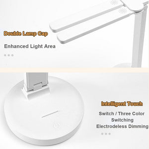 Double Lamp Cap Led Foldable Reading Lamp For Children's Mobile Phone Bracket Desk Study Light Free Shipping Bedroom Table Lamps Decorative Table Lamp Cute Study Lamps for Bedroom Décor