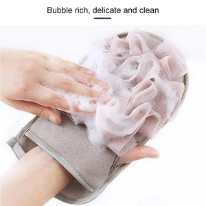 Double Sided 1PC Portable Scrub Bath Sponge For Shower Scrubber Body Cleaning Brush Elegant Gloves Shower Massage Towel Ball Bath Accessories