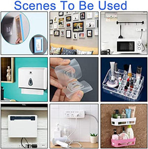 Double-Sided Adhesive Wall Hooks Hanger Strong Transparent Hooks Suction Cup Sucker Wall Storage Holder For Kitchen Bath Bathroom Kitchen Heavy Duty Self Adhesive Hooks