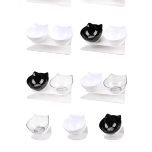 Double Transparent Non-slip Food Bowl With Protection For Cats Modern Kitten Food Bowl Pet Accessories