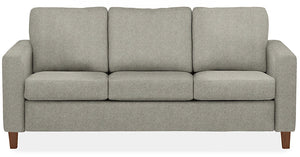 The Berin Day & Night Sleeper Sofa is a gray, modern three-cushion sofa featuring wooden legs.