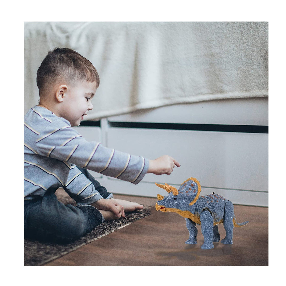 Contixo DR2 Remote Control RC Walking Triceratops Dinosaur Toy