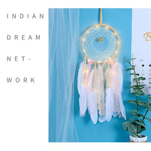 Dream Catcher Led Handmade Dream-catcher Traditional Feather Hanging Home Wall Decoration  Night Dream Catchers  Decor Ornament Wall Hanging Wind Chimes For Home Room Decoration