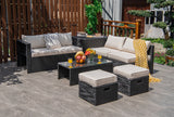 8 Pieces Patio Rattan Storage Table Furniture Set-Off White