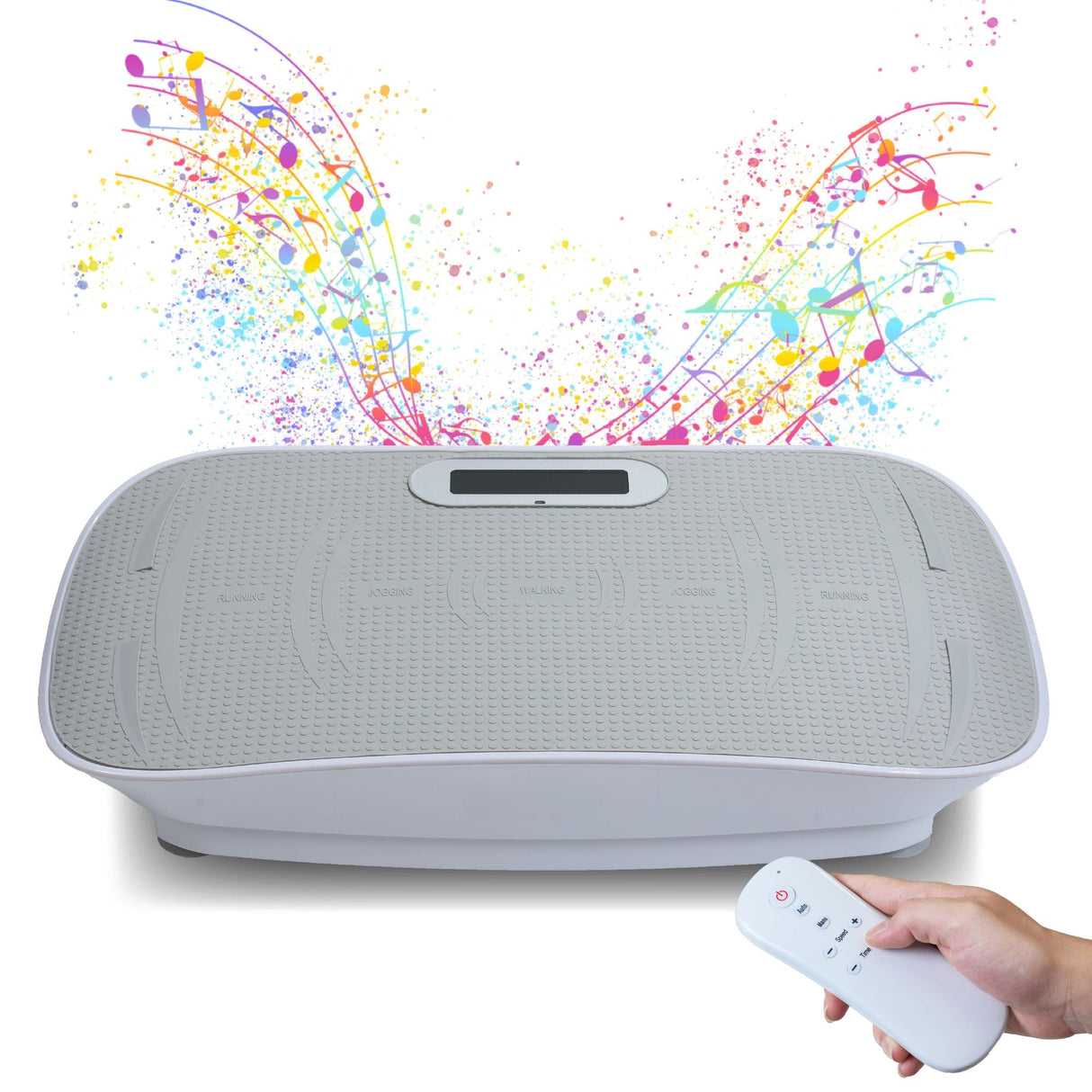 Full Body Vibration Plate Crazy Fitness Massage 10-Frequency Weight Loss & Fat Burner Shaking Machine For Unisex Grey 034