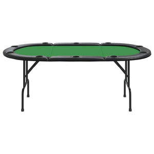 10-Player Folding Poker Table Green 81.1"x41.7"x29.5"