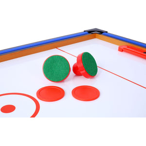 5-in-1 Multi-Game Table - Billiards, Push Hockey, Foosball, Ping Pong, and Basketball brown /blue