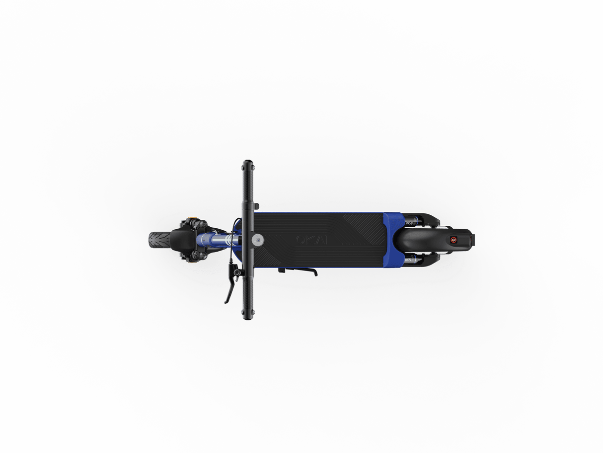 Dual-Suspension Electric Scooter w/ hoverboard43.5 Miles Max scooter Operating Range & 24 mph Max Speed - Blue