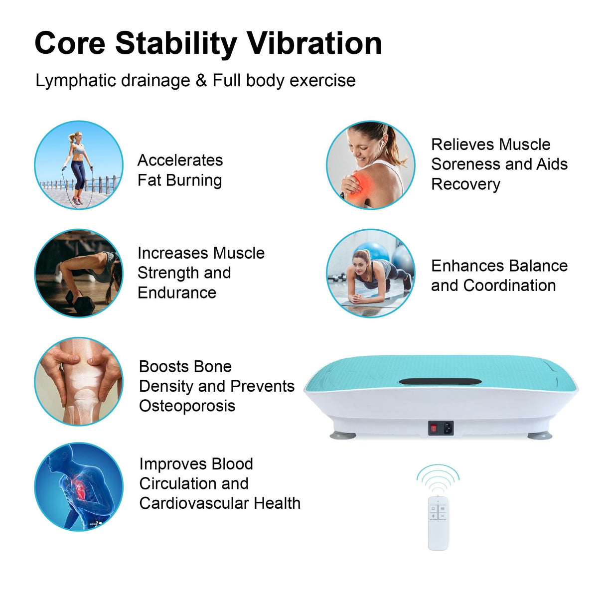 Silent Vibration Plate Crazy Fitness Massage 10-Frequency Weight Loss & Fat Burner Body Shaking Machine For Unisex Blue