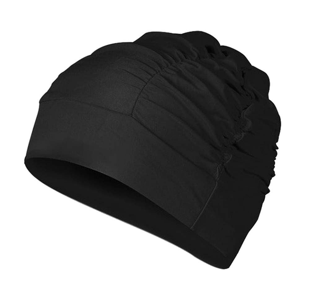 Swimming Cap Long Hair Swim Caps Waterproof Swimming Cap, Black