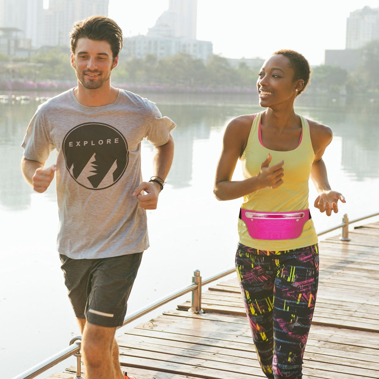 Unisex Sport Waist Pack Running Belt Bag Pouch Adjustable flip belt Bounce Free Sweat-Proof Lightweight Slim