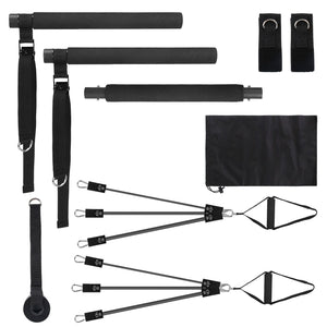 Pilates Bar Kit with 180LBS Resistance Bands Multifunctional Pilates Yoga Toning Bar Full Body Exercise