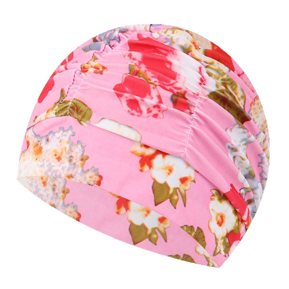 Swim Caps Waterproof Swimming Cap, pink flowers, 2 Pack