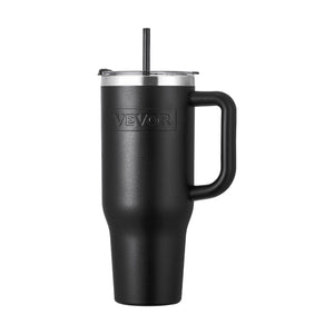 40 oz tumbler Insulated rambler Stainless Steel Coffee Cup Handheld Black
